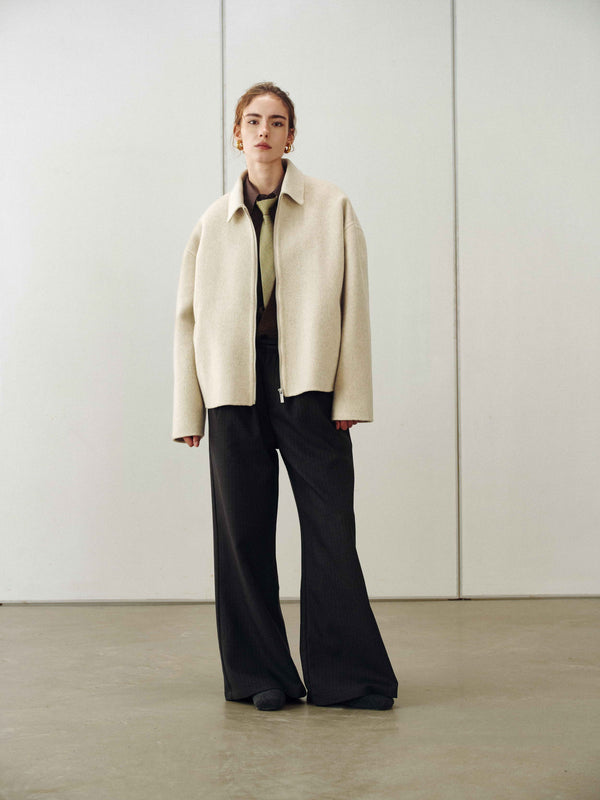 Minimalist Zip Wool Jacket