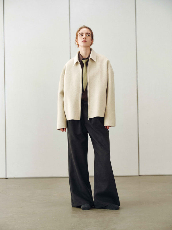 Minimalist Zip Wool Jacket