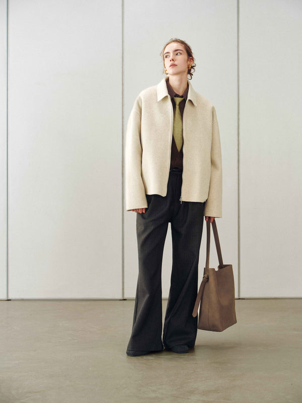 Minimalist Zip Wool Jacket