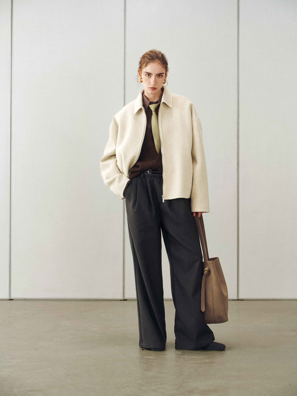 Minimalist Zip Wool Jacket