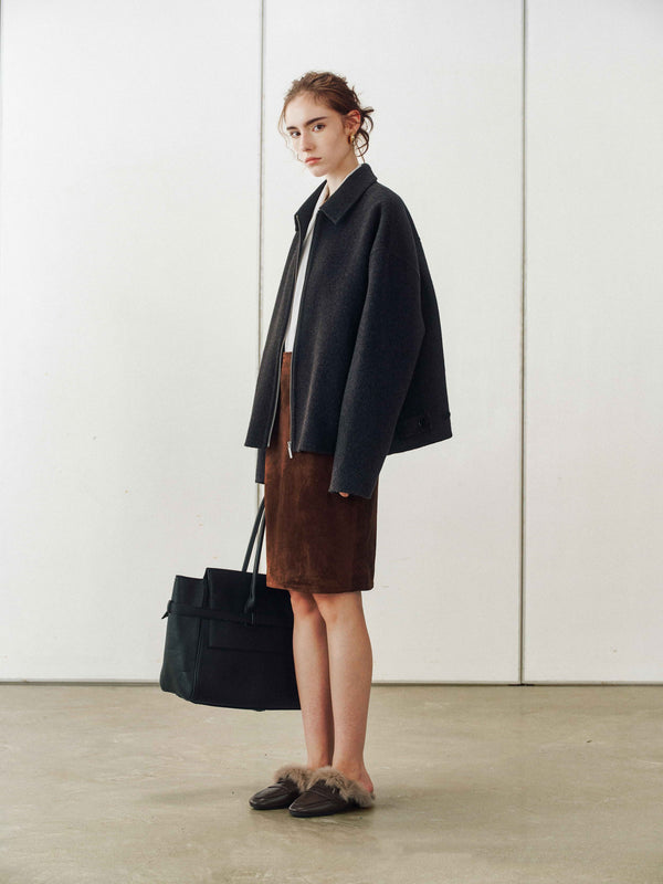 Minimalist Zip Wool Jacket