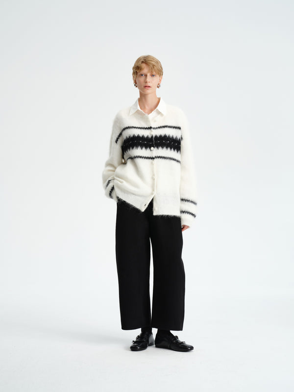 Fair Isle Mohair Wool Cardigan