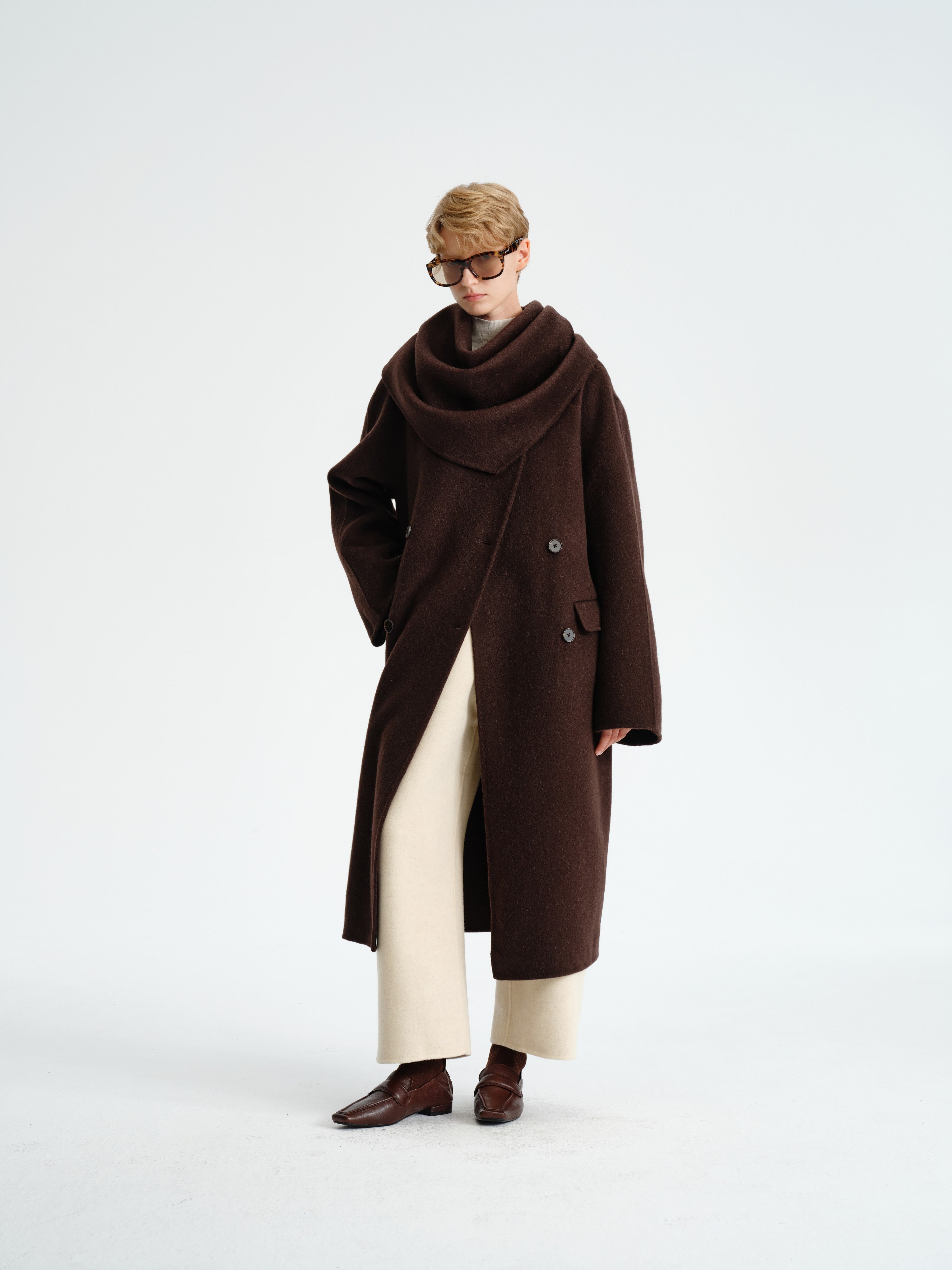 Double-Faced Wool–Camel Cape Coat – Pre Preworks