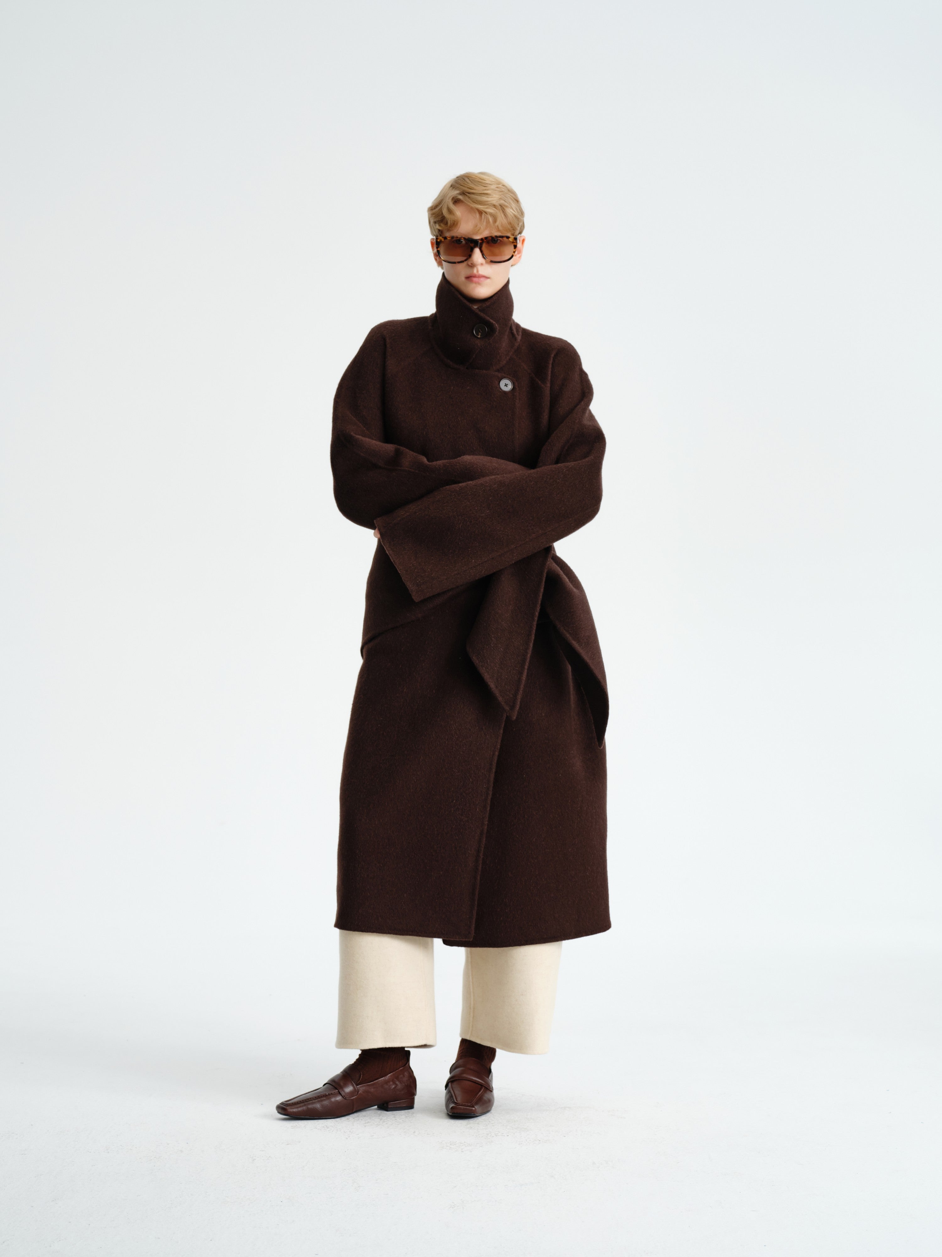 Double-Faced Wool–Camel Cape Coat – Pre Preworks