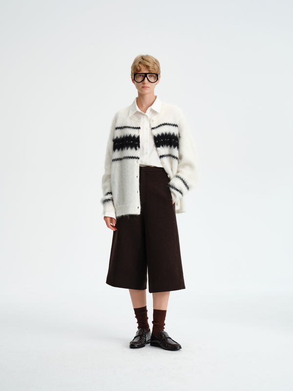 Structured Wool-Blend Cropped Trousers