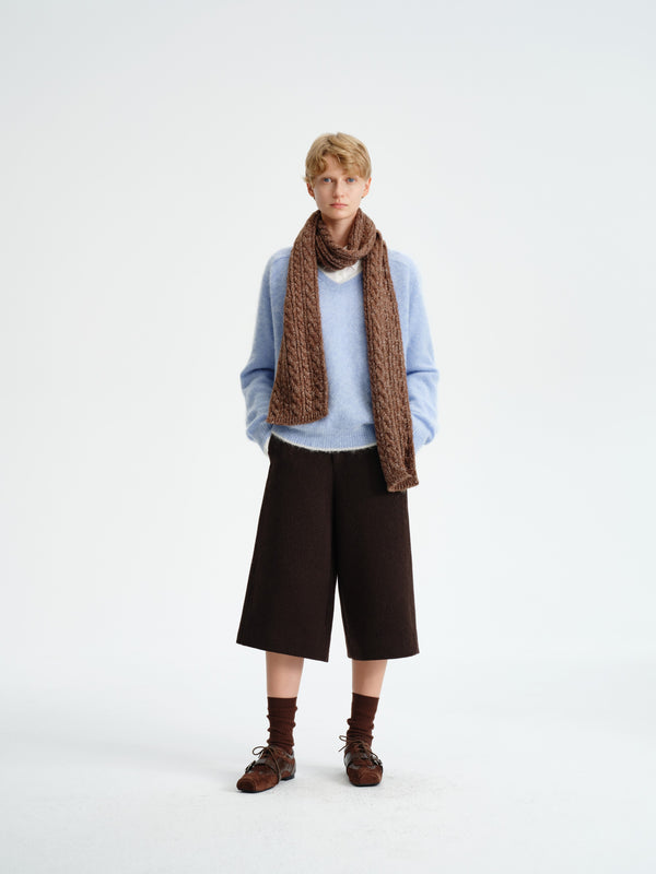 Structured Wool-Blend Cropped Trousers