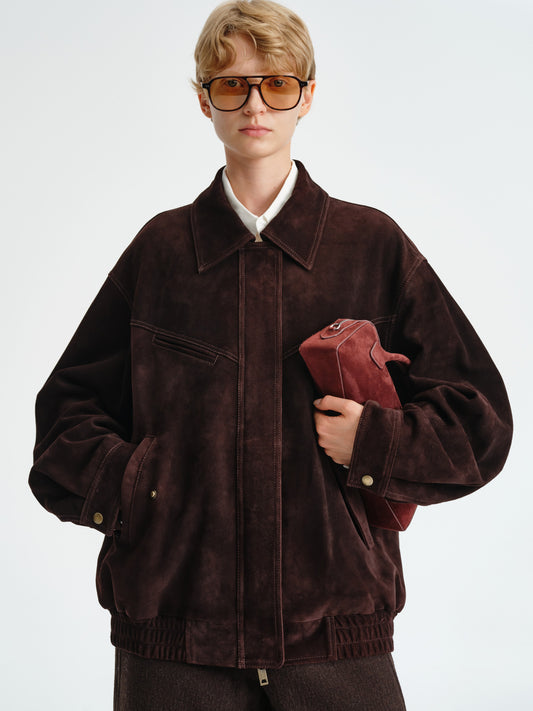 Structured Suede Blouson