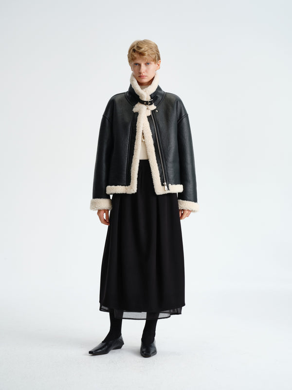 Layered Wool-Blend Skirt