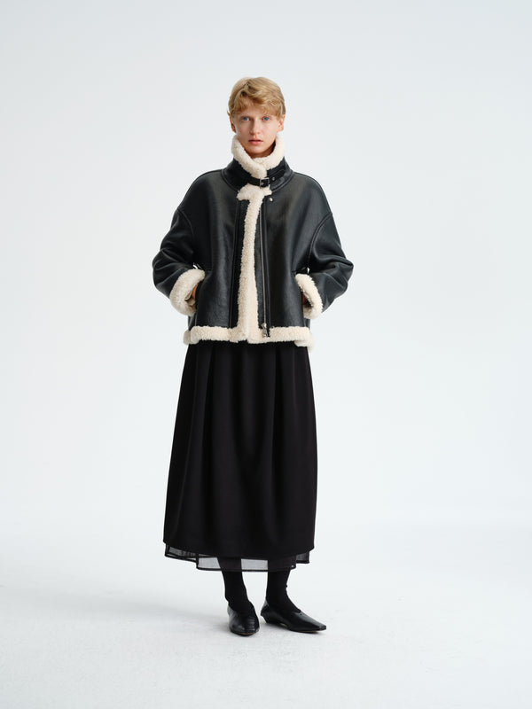 Layered Wool-Blend Skirt