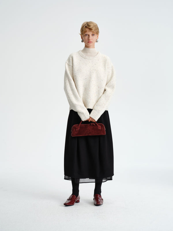 Layered Wool-Blend Skirt