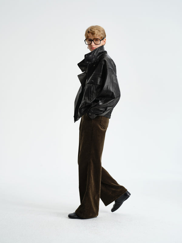 Corduroy Straight-Leg Pants