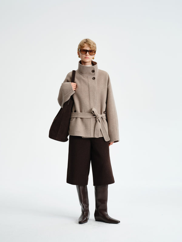 Wool–Cashmere Short Coat