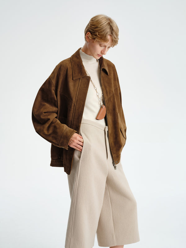 Structured Suede Blouson