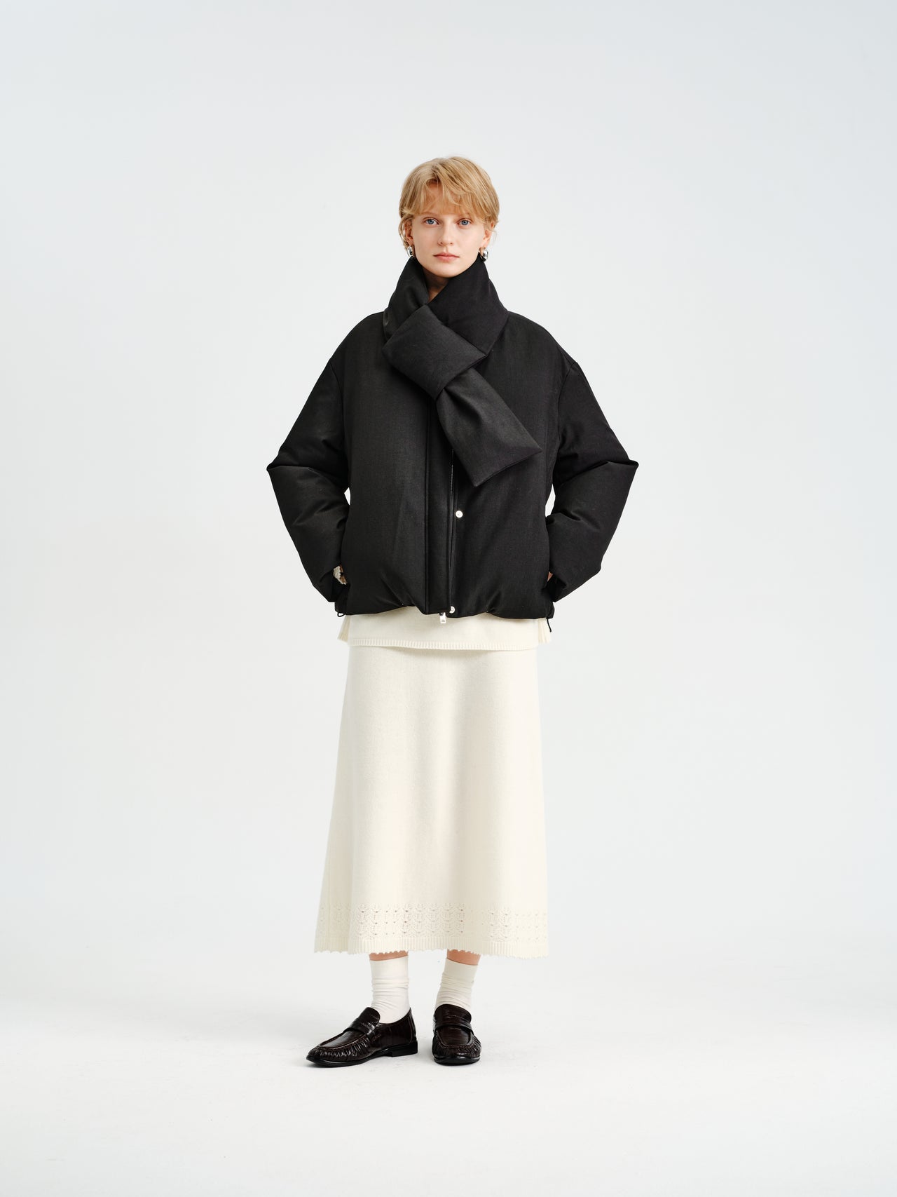 Fold Scarf Down Jacket