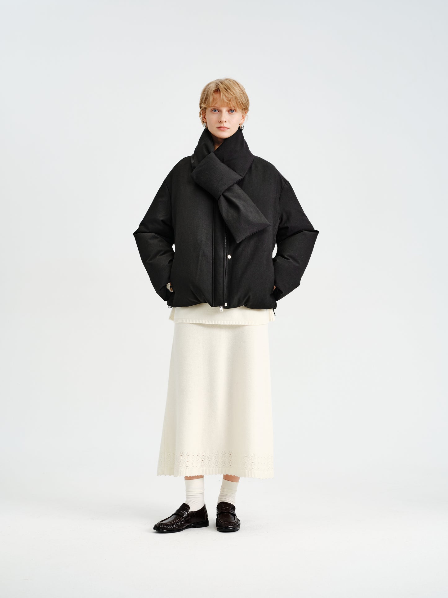 Fold Scarf Down Jacket