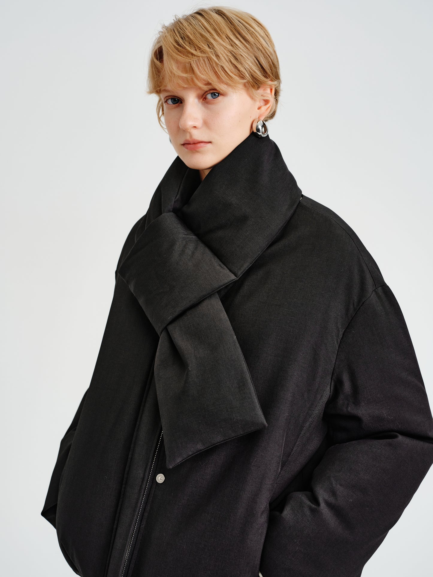 Fold Scarf Down Jacket