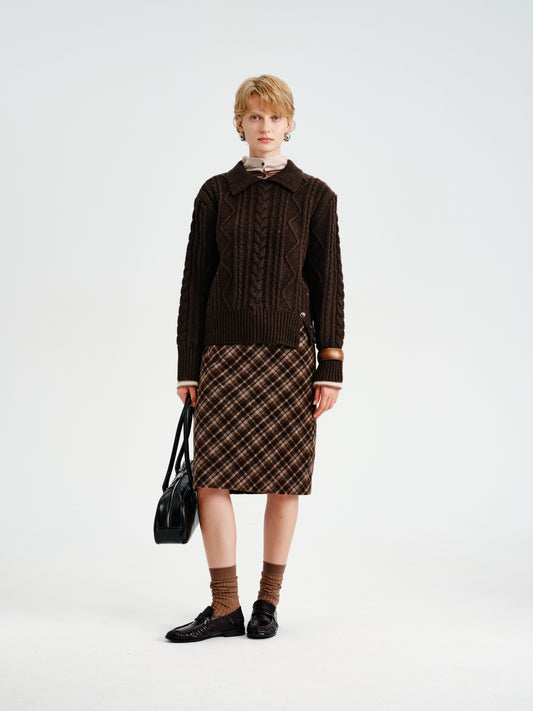Loam Raccoon-Wool Cable Sweater