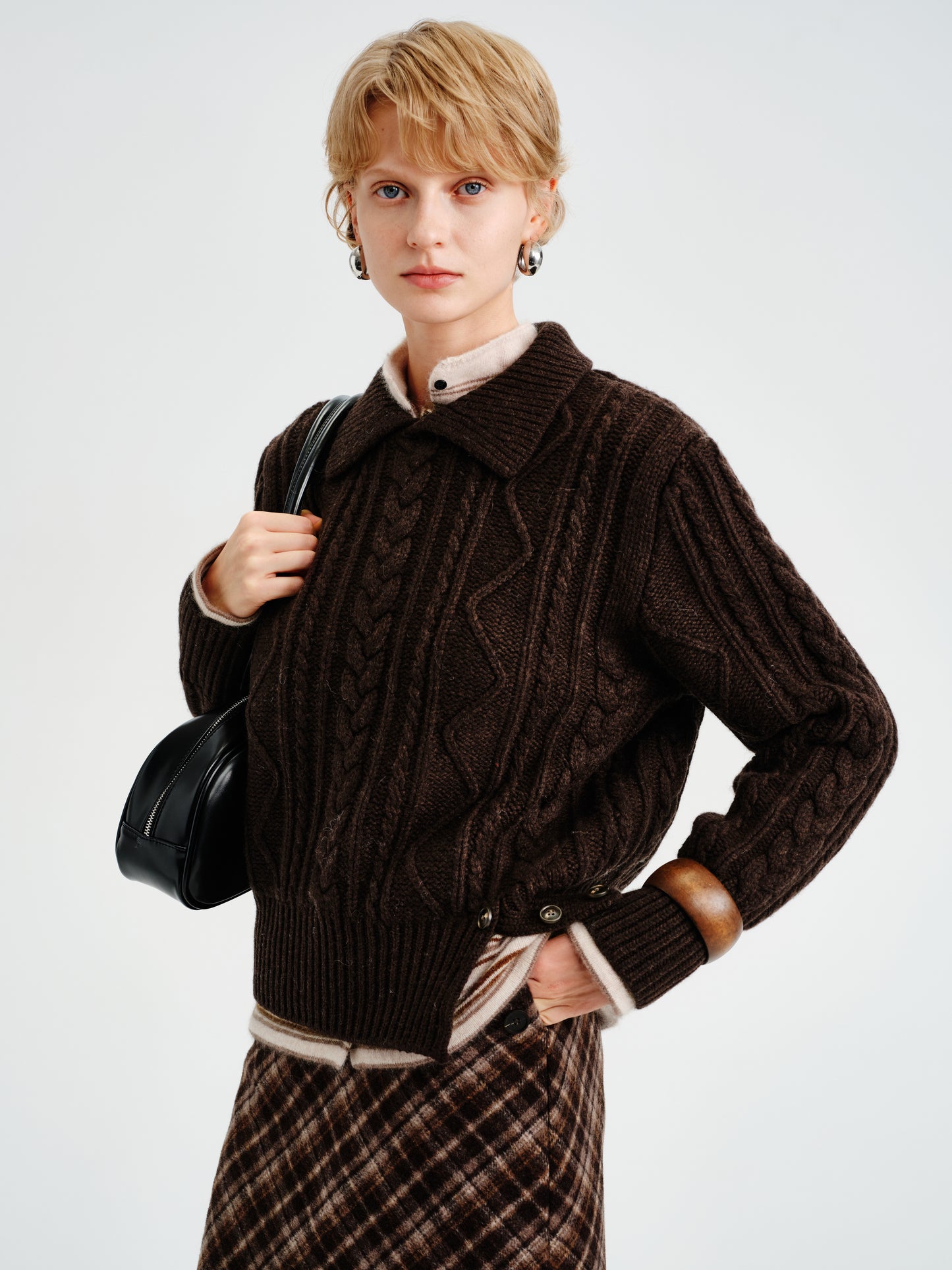 Loam Raccoon-Wool Cable Sweater