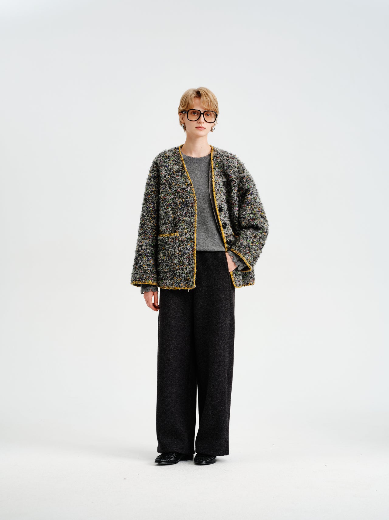 Mosaic Tweed Down Jacket
