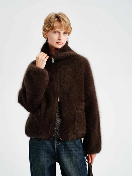 Hush Rabbit-Wool Zip Jacket