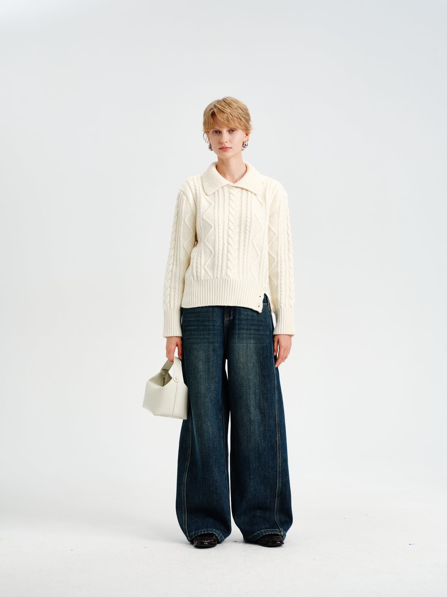 Loam Raccoon-Wool Cable Sweater