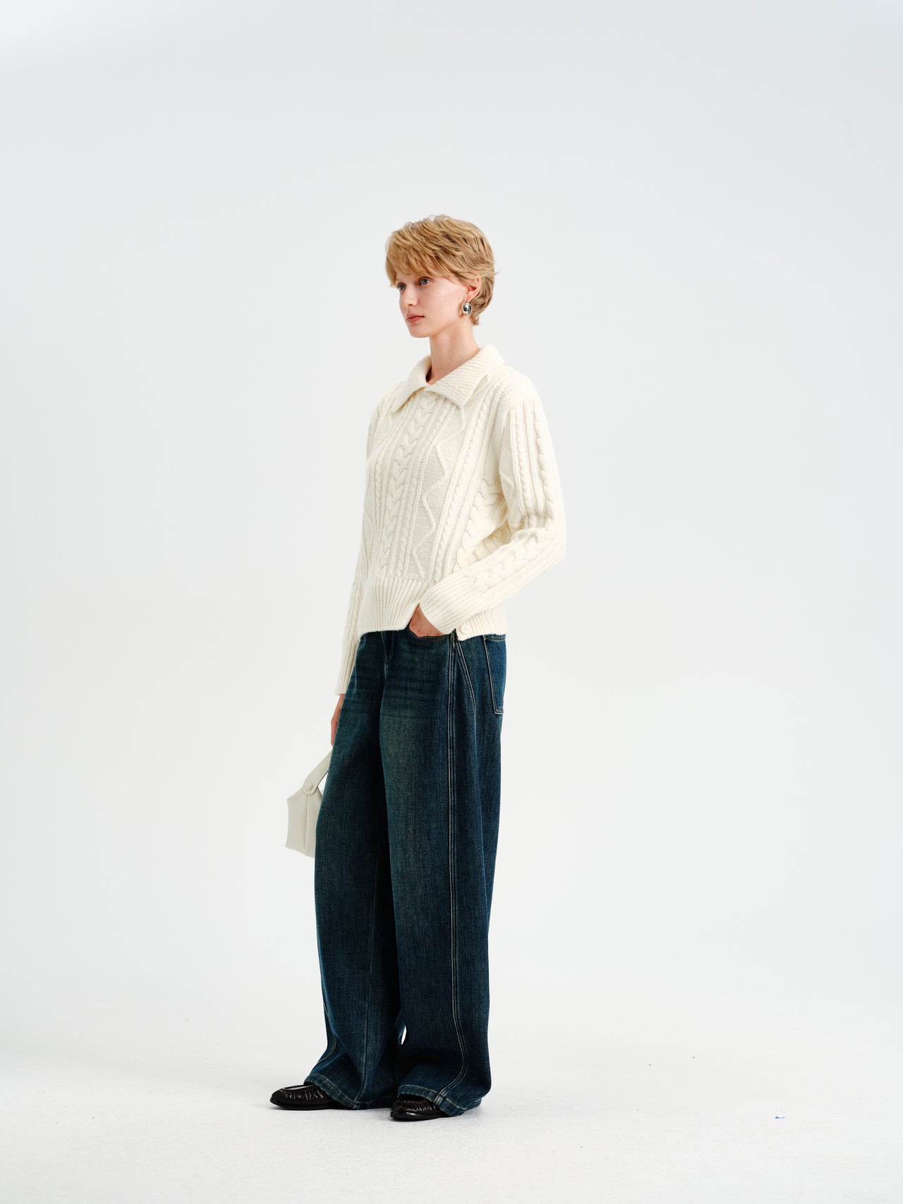 Loam Raccoon-Wool Cable Sweater
