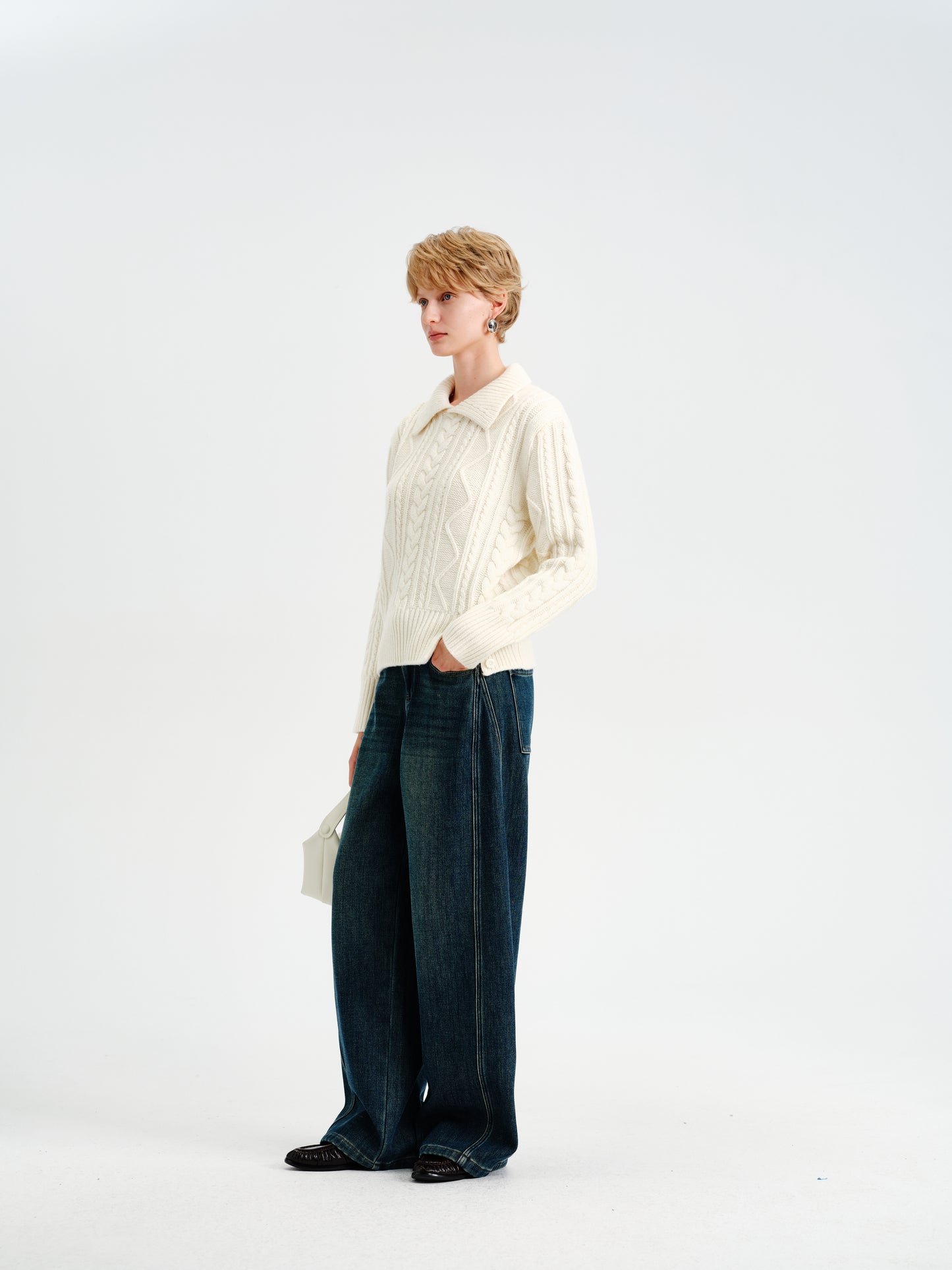 Loam Raccoon-Wool Cable Sweater
