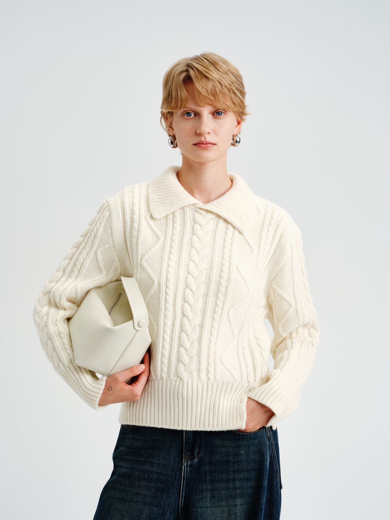 Loam Raccoon-Wool Cable Sweater