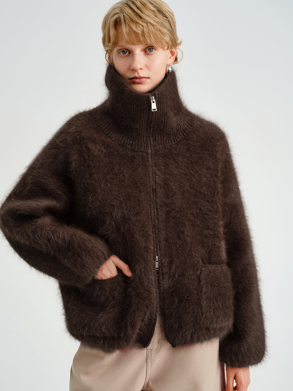 Hush Rabbit-Wool Zip Jacket