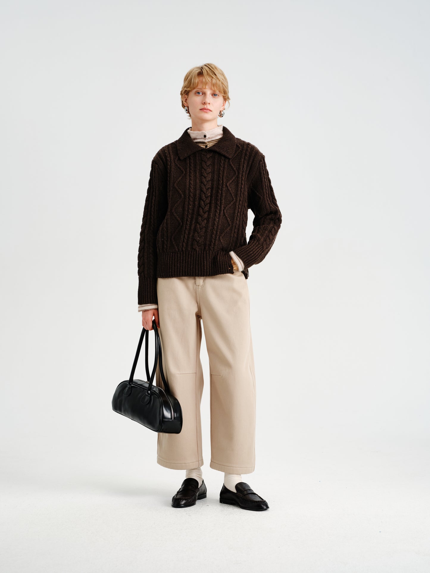Loam Raccoon-Wool Cable Sweater