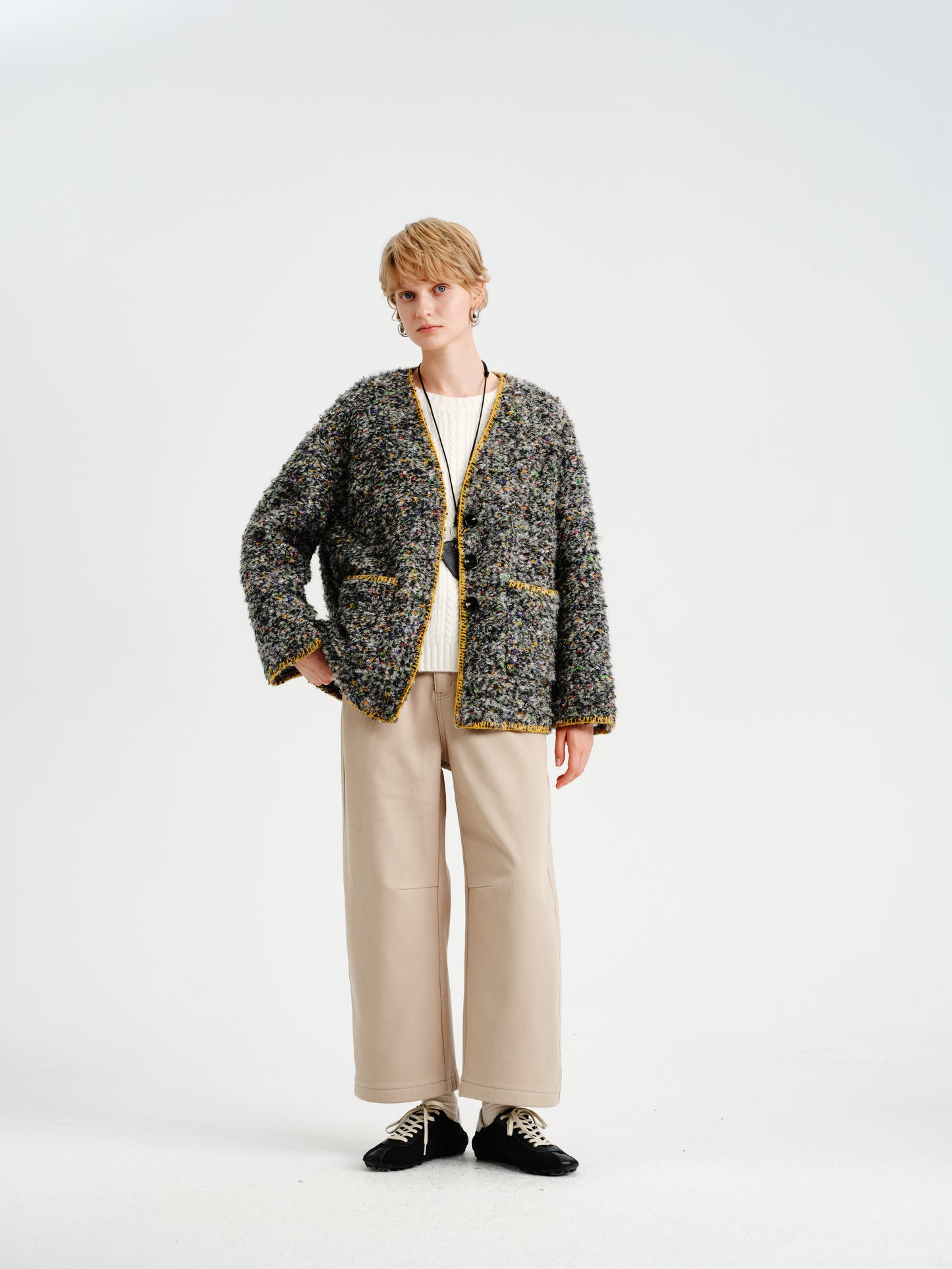 Mosaic Tweed Down Jacket