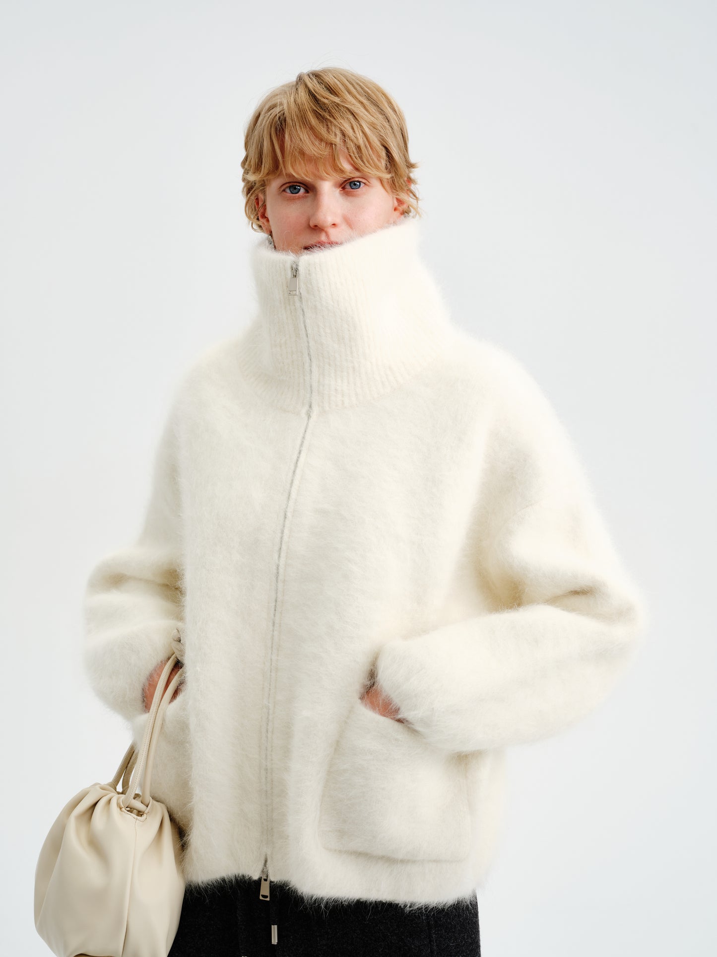 Hush Rabbit-Wool Zip Jacket