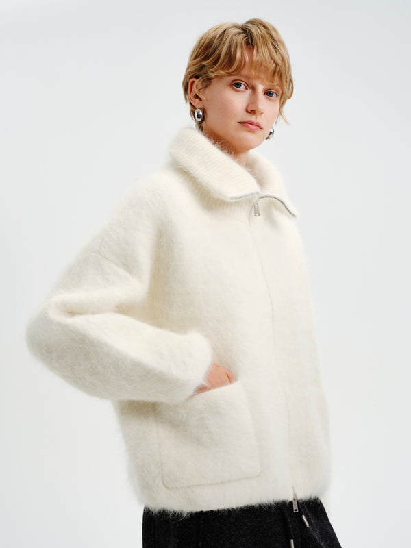 Hush Rabbit-Wool Zip Jacket