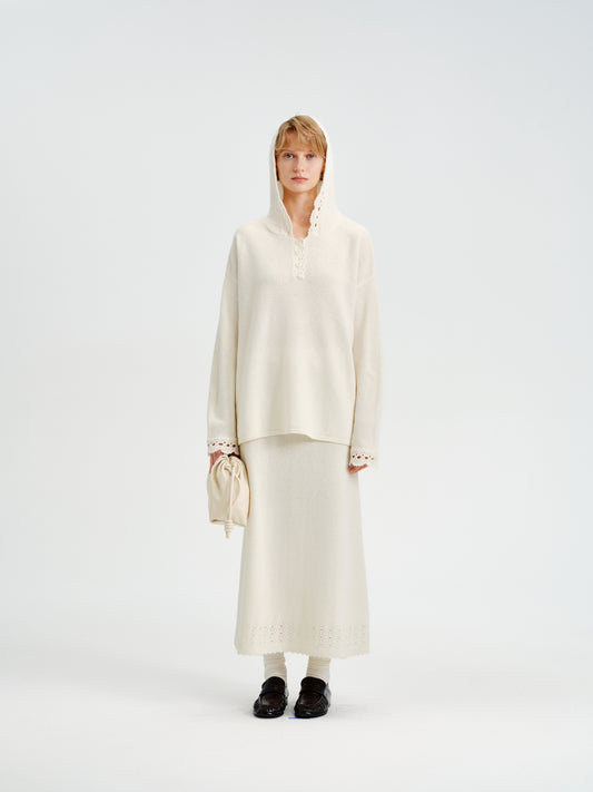 Halo Hand-Crochet Wool Hoodie