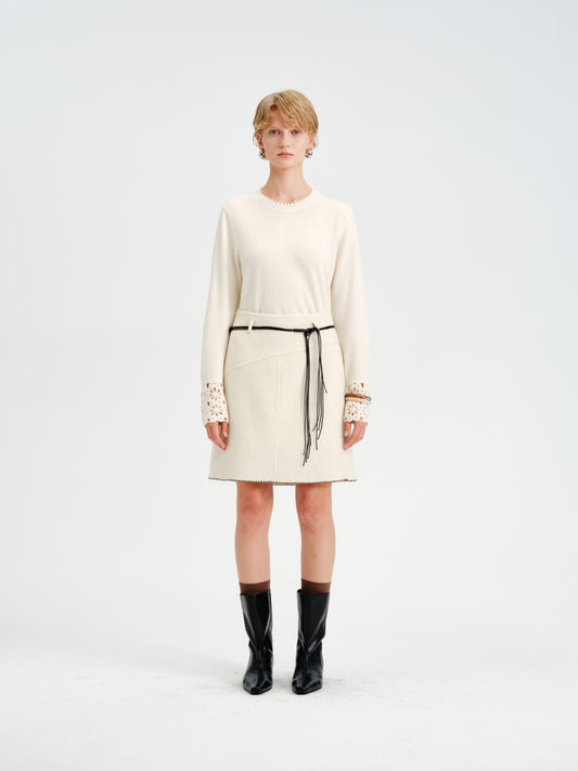 Trace Wool-Alpaca A-Line Skirt