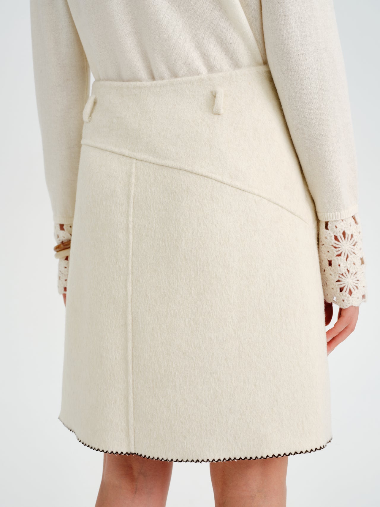 Trace Wool-Alpaca A-Line Skirt
