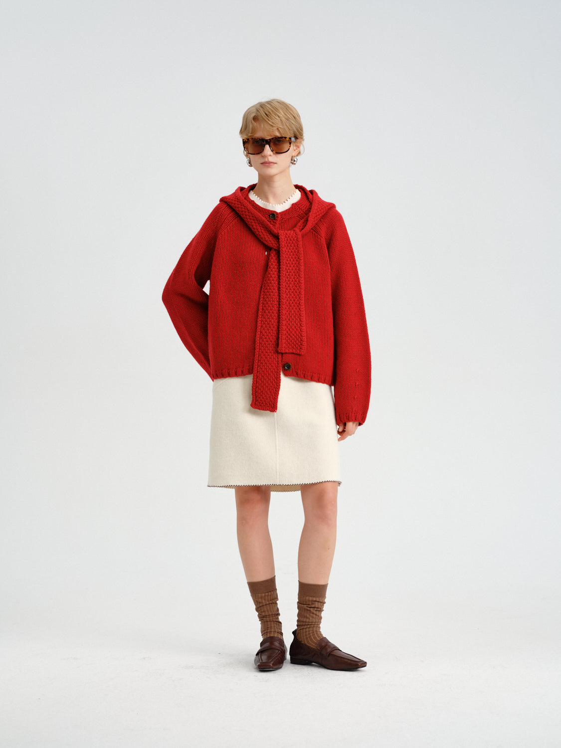 Trace Wool-Alpaca A-Line Skirt