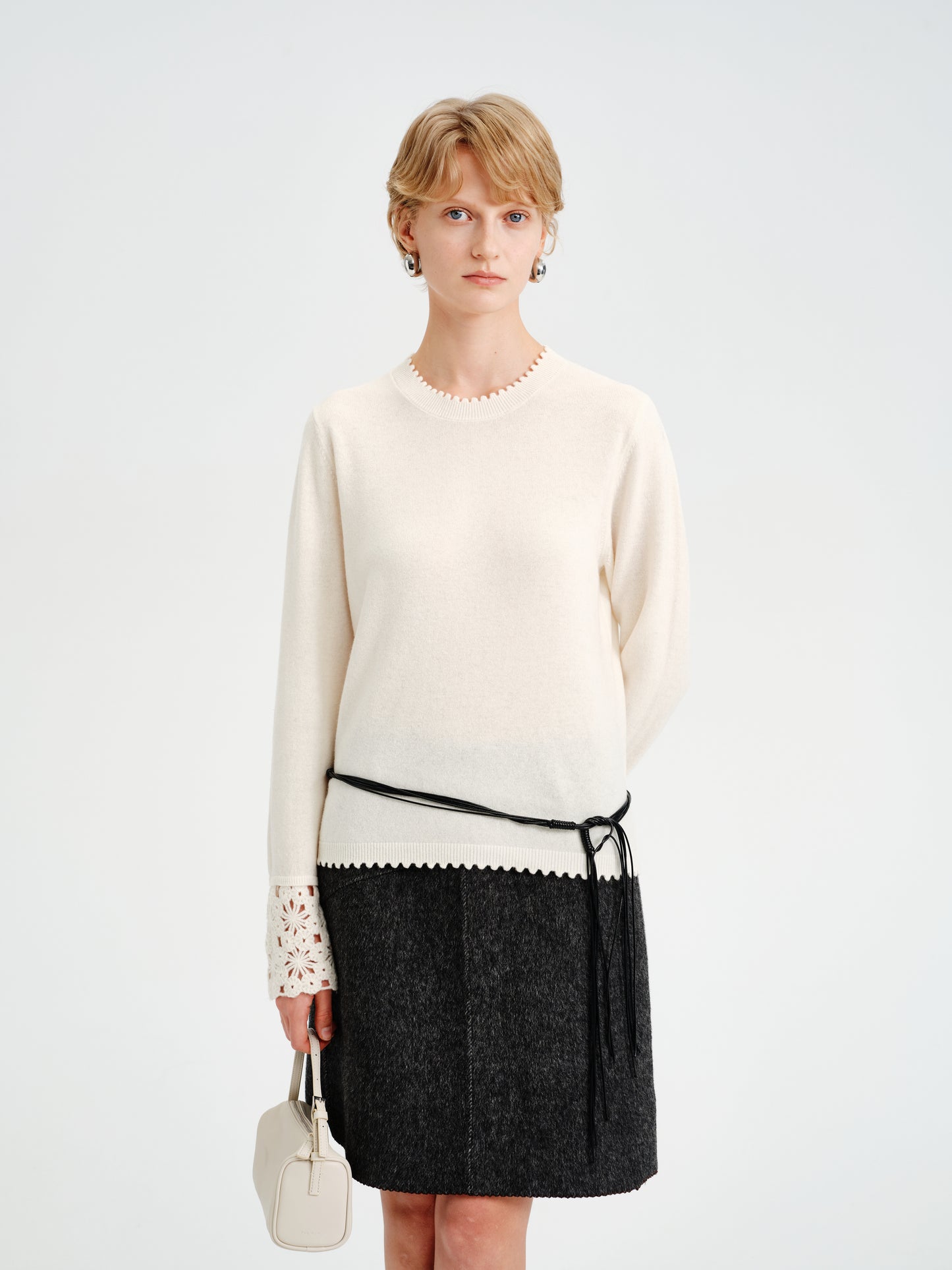Trace Wool-Alpaca A-Line Skirt