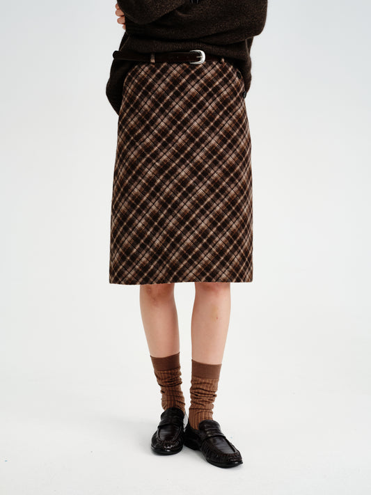 Parallax Wool-Blend Bias Midi Skirt