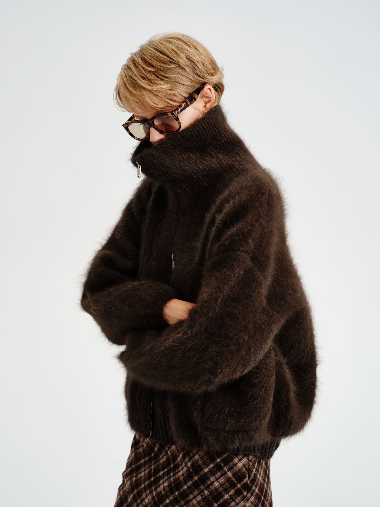 Hush Rabbit-Wool Zip Jacket