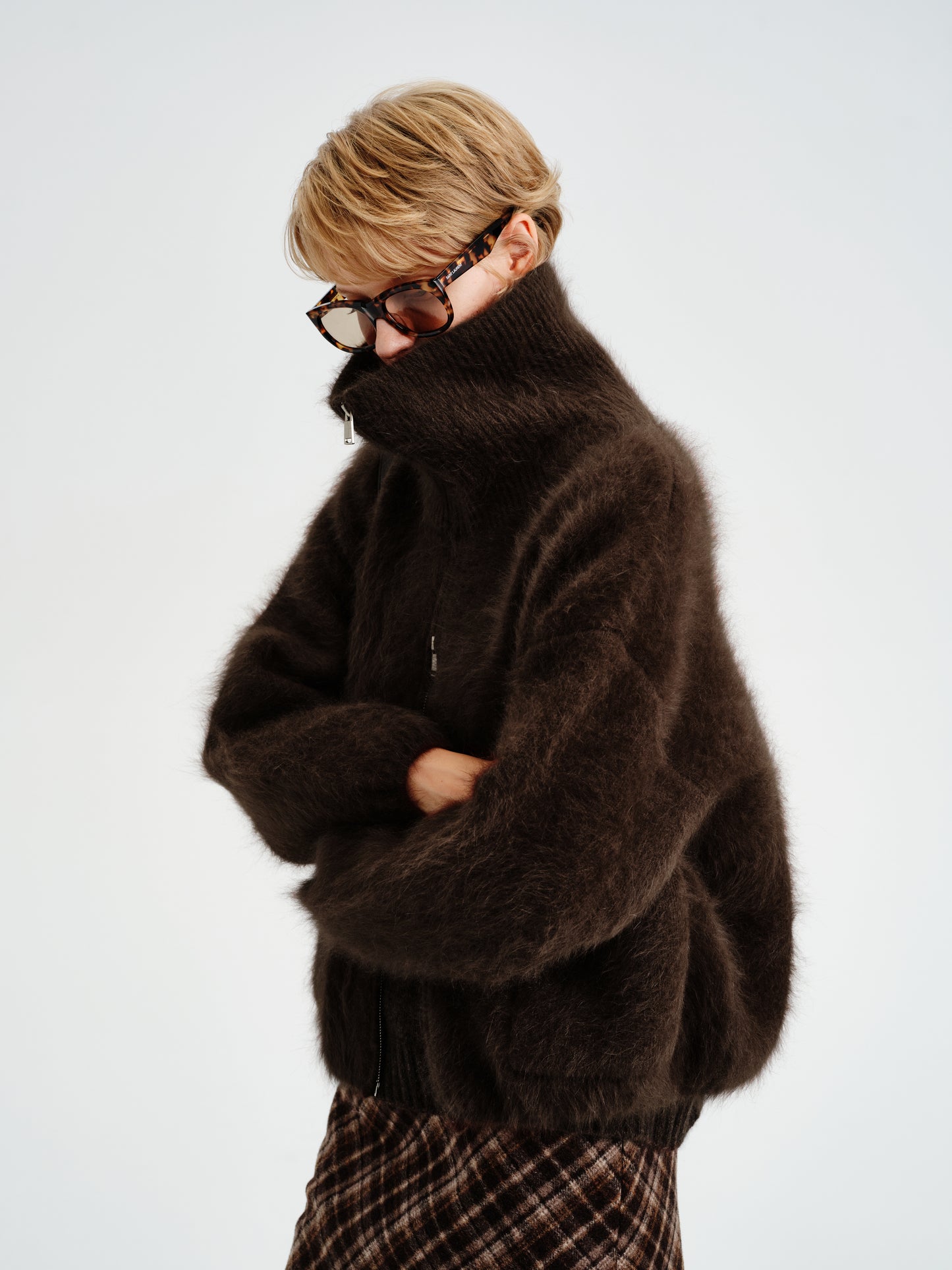 Hush Rabbit-Wool Zip Jacket