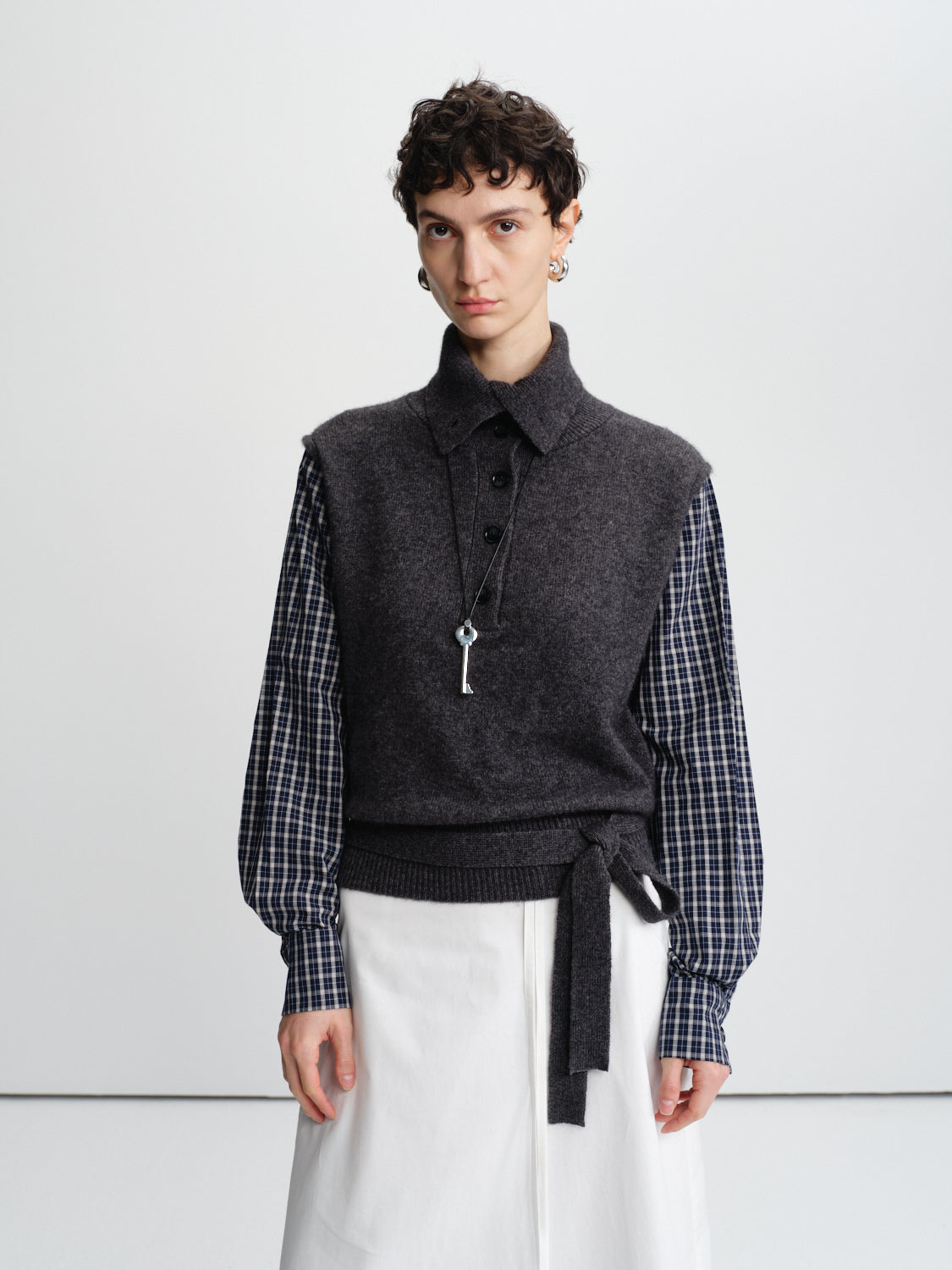 Quiet Check Turtleneck