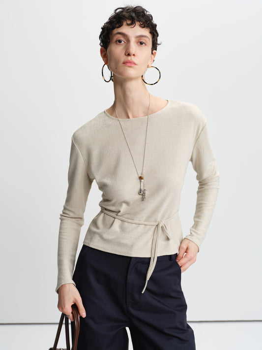 Etch Textured Tie-Waist Top