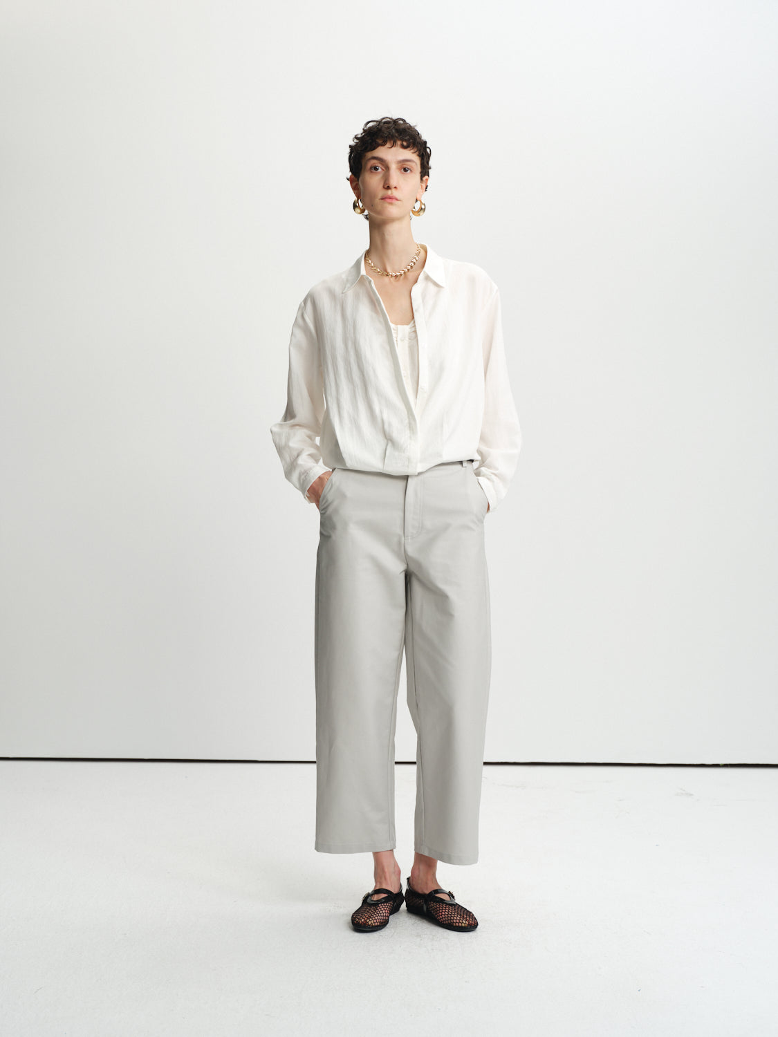 Airy Cropped Trousers