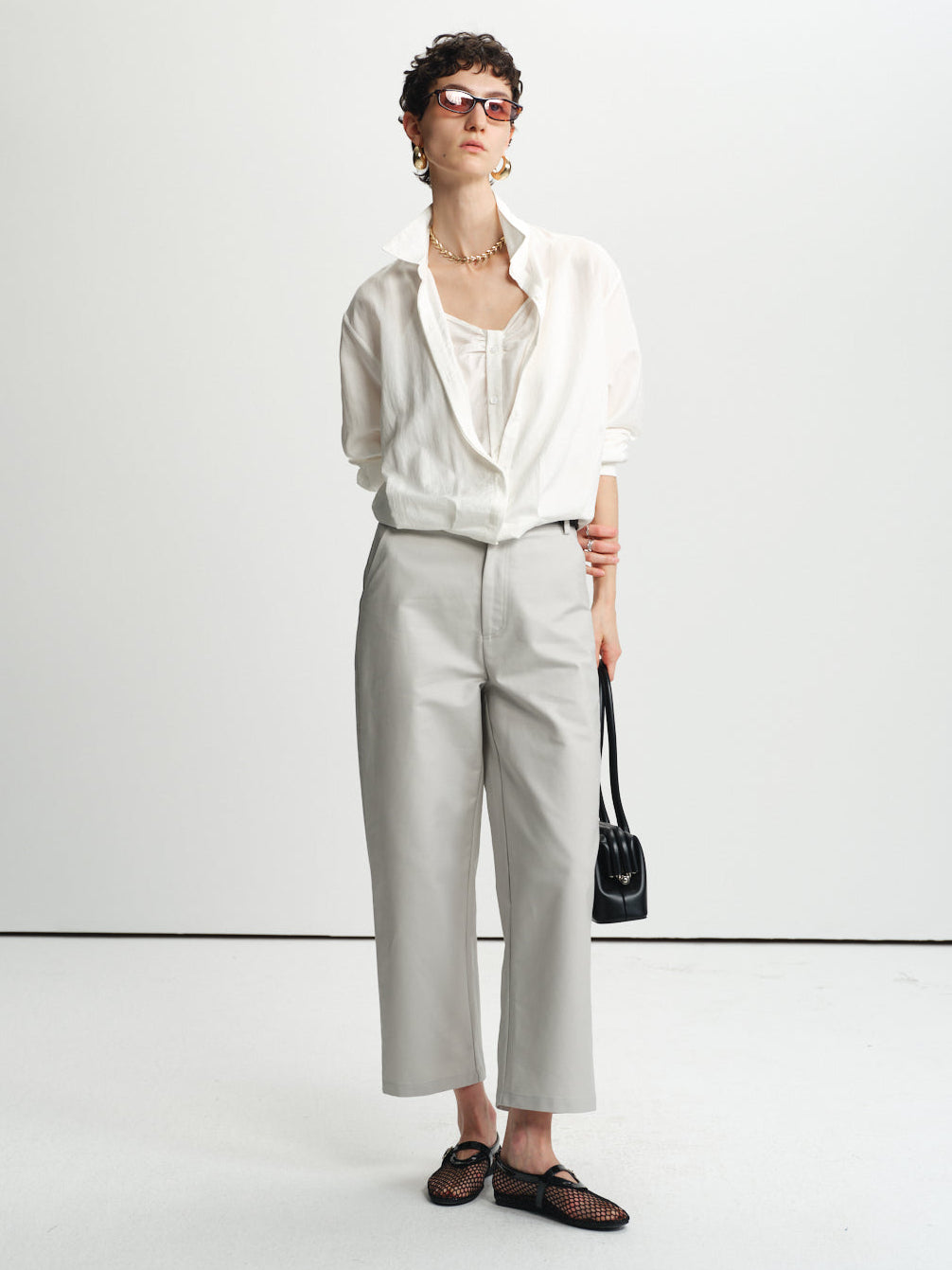 Airy Cropped Trousers