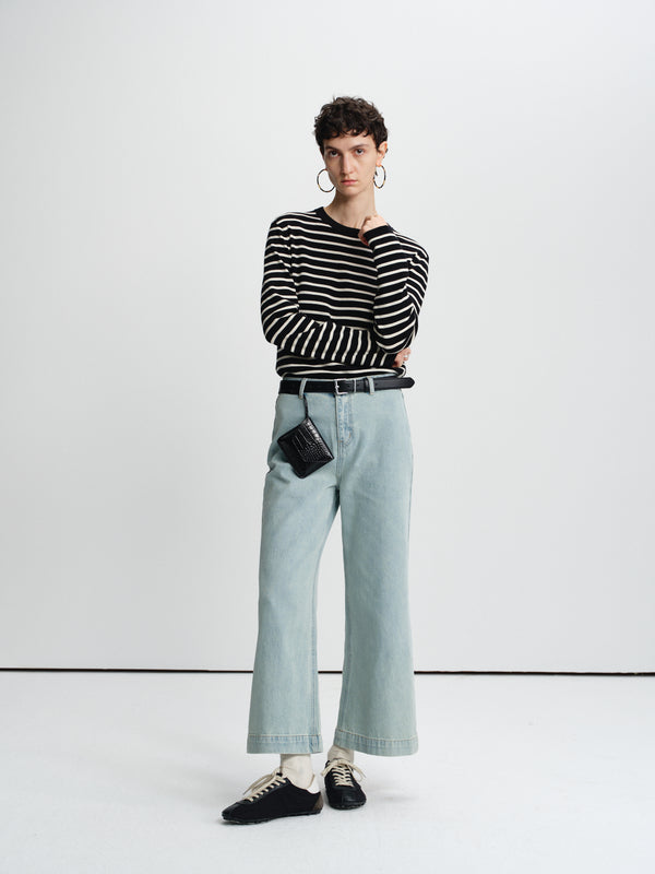 Linear Merino Stripe Knit Tee