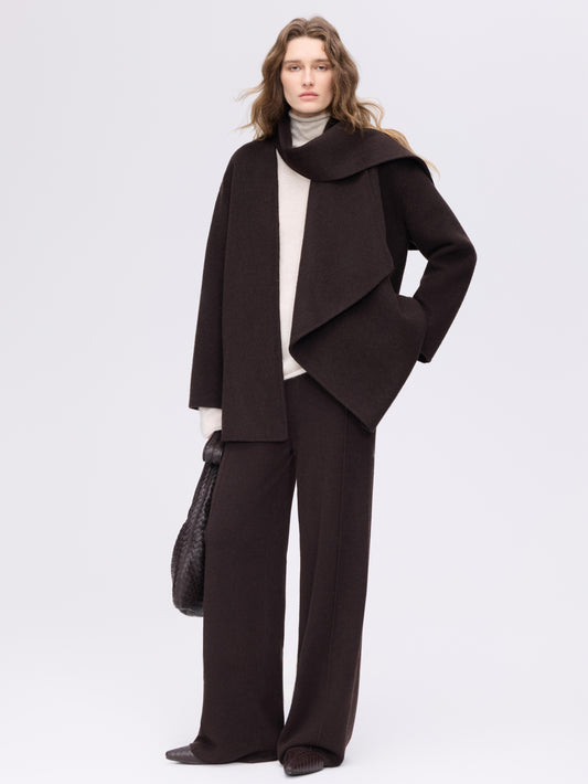 Wool–Camel Scarf Coat