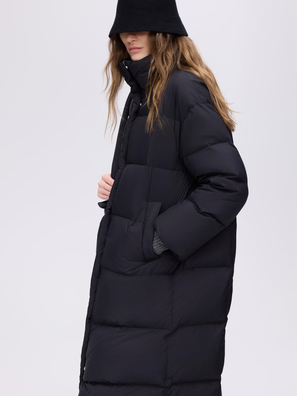 High-Neck Long Down Coat