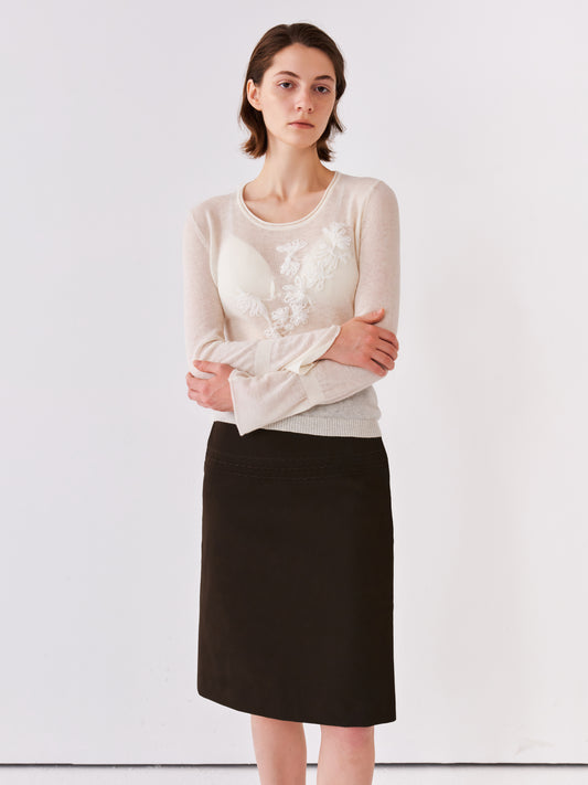 Relief Midi Skirt