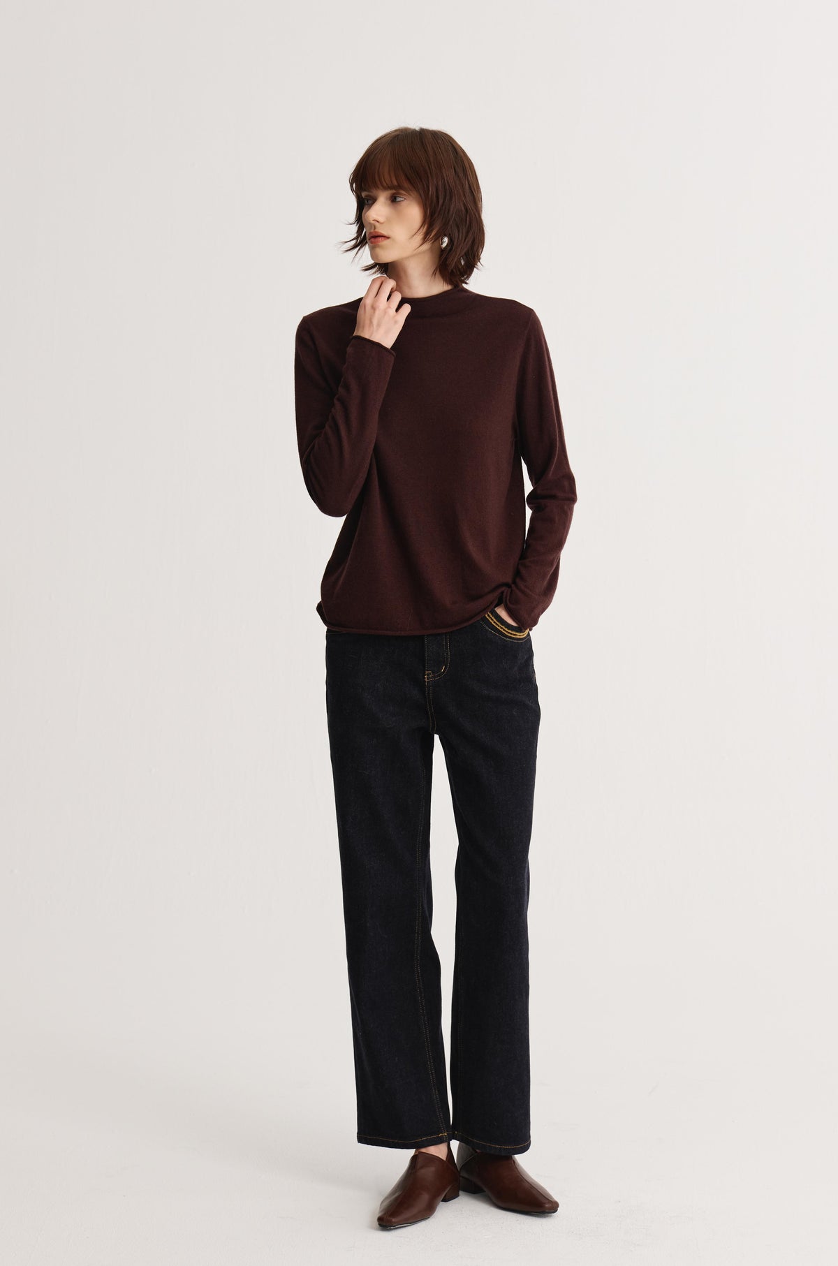 Wool Mock-Neck Top